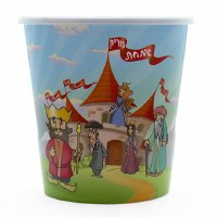 Additional picture of Purim Plastic Bucket with Lid Castle Design