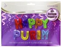 Additional picture of Happy Purim Balloon Bunting Multi Color