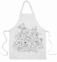 Additional picture of Colour-In Apron Chanukah Theme White