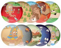 Additional picture of Passover Paper Plates Ten Plagues Design 9" 10 Count