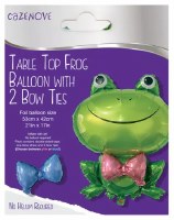 Additional picture of Foil Tabletop Frog Balloon with Bow Tie 16.5"