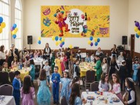 Additional picture of Happy Purim Giant Wall Banner 24" x 60"