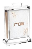 Additional picture of Lucite Leatherite Matchbox Painted Artwork Blush Rose