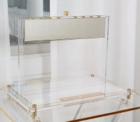 Additional picture of Lucite Menorah Tray Classic 2.0 Style Gold 11" x 16"