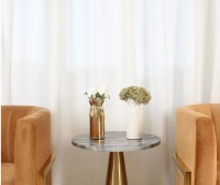 Additional picture of Lucite Faux Flowers Paper Bag Vase White 9.5"
