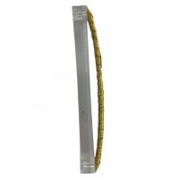 Additional picture of Lucite Mezuzah Case Coiled Wire Design Gold 15cm