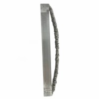 Additional picture of Lucite Mezuzah Case Coiled Wire Design Silver 15cm