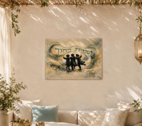 Additional picture of Vinyl Vesamachta Bechagecha Wall Hanging Sukkah Decoration Taupe 36" x 24"