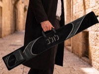 Additional picture of Faux Leather Lulav and Esrog Holder Fur Looped Design Black 52"