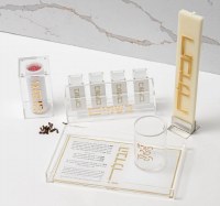 Additional picture of Lucite Besamim Holder Jars Suspended Design Gold Multipack 5 Piece Set