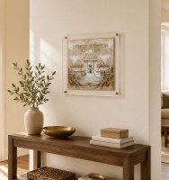 Additional picture of Faux Leather Lucite Im Eshkochaich Wall Art Hebrew Golden Ascent Design 15.75"