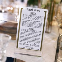 Additional picture of Lucite Kiddush Card Gold Border 5" x 8"