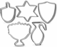 Additional picture of Stainless Steel Chanukah Cookie Cutters 5 Piece Set