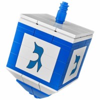 Additional picture of Brick Hanukah Dreidel Kit with Mentchie Blue White