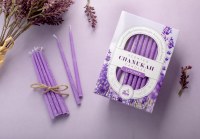 Additional picture of Scented Chanukah Candles Lavender Scent Purple 45 Count