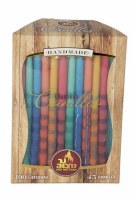 Additional picture of Beeswax Chanukah Candles Bold Colors 45 Count