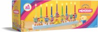 Additional picture of Resin Candle Menorah Hand Painted Dancing Dreidels Theme