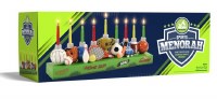 Additional picture of Resin Candle Menorah Hand Painted Sports Theme