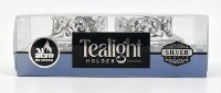 Additional picture of Silver Plated Raised Tealight Holder Intricate Design