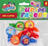 Additional picture of Ring Clapper Purim Favor 6 Pack