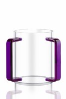 Additional picture of Round Lucite Wash Cup Colored Rectangle Handles Purple 5"