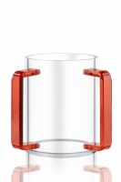 Additional picture of Round Lucite Wash Cup Colored Rectangle Handles Red 5"