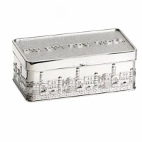 Additional picture of Silverplated Travel Candlesticks Box for Tea Lights Jerusalem Design