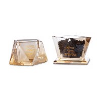 Additional picture of Crystal Havdallah 2 in 1 Candle Besamim Holder Gold 5"