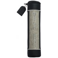 Additional picture of Faux Leather Megillah Holder Vertical Stripe Design Brown 12"