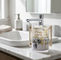 Additional picture of Lucite Wash Cup Kosel Design Gold Accent 5"