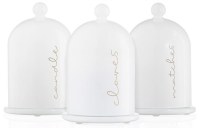 Additional picture of Glass Cloche Havdalah 3 Piece Set Silver