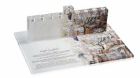 Additional picture of Lucite Menorah Painted Jerusalem Design 13.5"