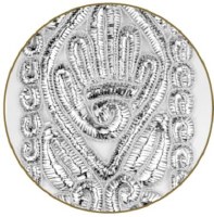 Additional picture of Atara Gefluchtene Silver Metallic Wire Embroidered Hamsa Design 4.5"