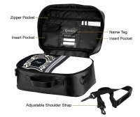 Additional picture of Tallit and Tefillin Faux Leather Travel Case Silver Embroidery Black