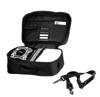 Additional picture of Fabric Tallit and Tefillin Travel Case with Strap Black Gold