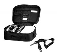 Additional picture of Fabric Tallit and Tefillin Travel Case with Strap Black Silver