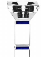 Additional picture of Crystal Candlesticks Square Design Blue Accent 7.8"