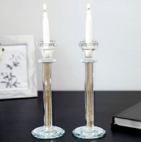 Additional picture of Crystal Candlesticks Inner Net in Stems Diamond Design Gold 10.25"