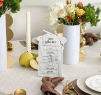 Additional picture of Lucite Tabletop Simanim Display Ashkenaz White Marble