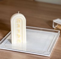 Additional picture of Havdalah Candle Tablet Design Gold 6"