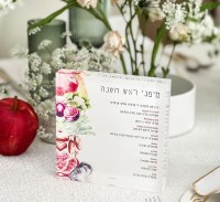 Additional picture of Lucite Square Simanim Block Watercolor Design 6"