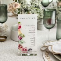 Additional picture of Lucite Simanim Card Watercolor  Design 8.5"