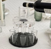 Additional picture of Lucite Kiddush Wine Fountain Large Kiddush Cup with 8 Small Cups Black 11"