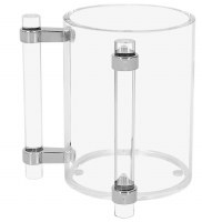 Additional picture of Lucite Wash Cup Elegant Handles Silver Accent 5"