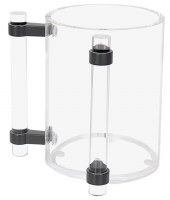 Additional picture of Lucite Wash Cup Elegant Handles Black Accent 5"