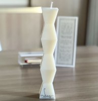 Additional picture of Tall Havdallah Candle Stackable Design Silver 11"