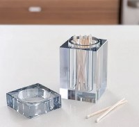 Additional picture of Crystal Matches Holder Fragrant Diffuser Rectangle Shape Blue 4.7"