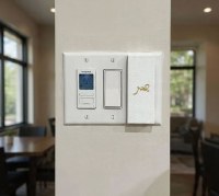 Additional picture of Faux Leather Magnetic Light Switch Cover Single Size Hebrew Text White Gold