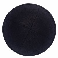 Additional picture of iKippah Black Linen Size 19cm