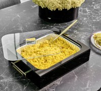 Additional picture of Lucite Smart Pan 9x13 Holder Gold Handles Black